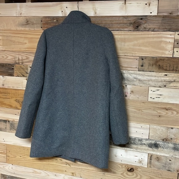J.Crew Mercantile size 10 Gray Wool with Satin Liner Mock Neck Coat with Pockets - Picture 7 of 7